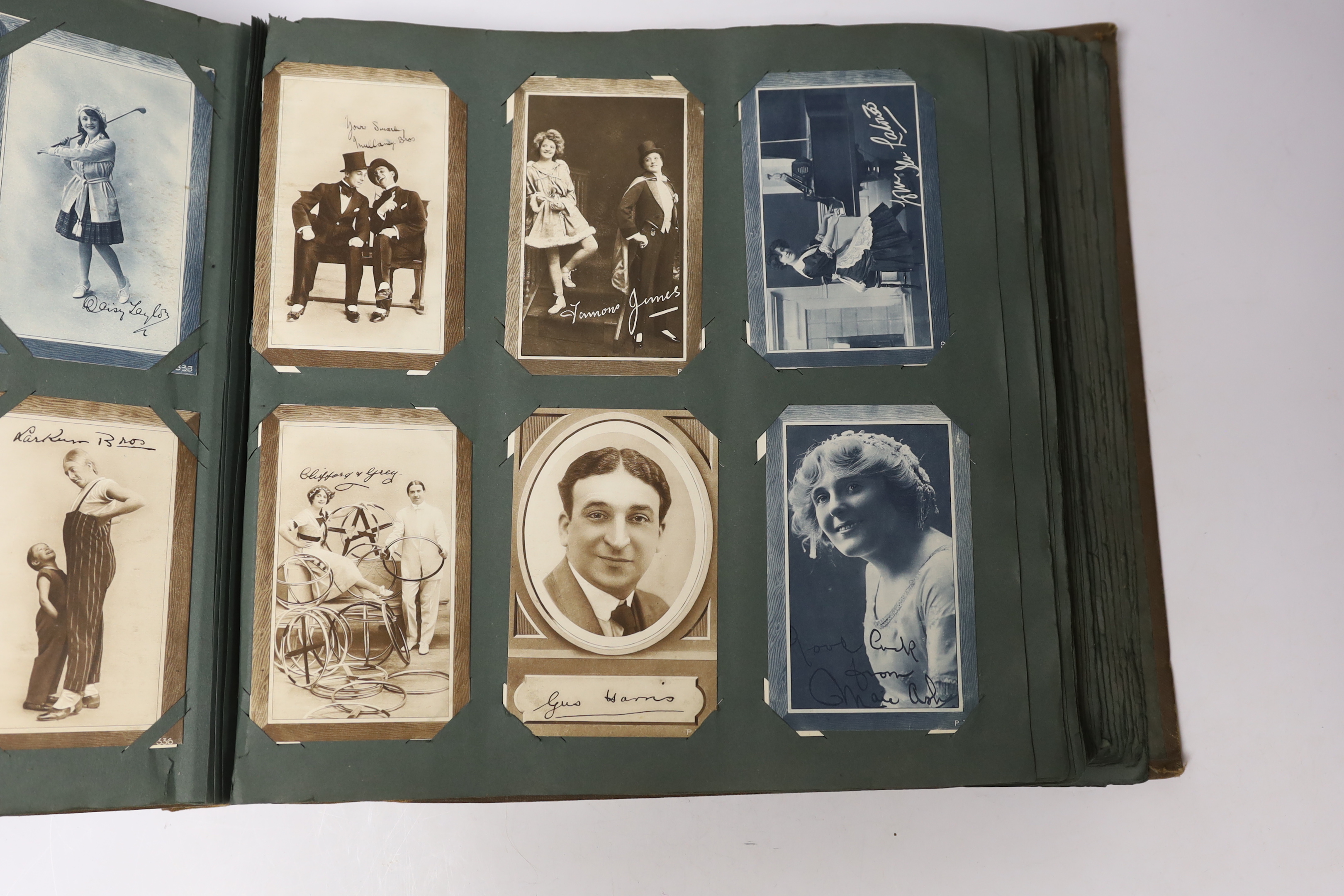 An early 20th century postcard album, The Performer Tobacco Fund containing 774 postcards from the series (out of a known total of 775)